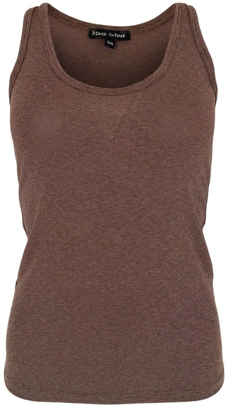 Black Colour - BCFaye Lurex Top - Chocolate
