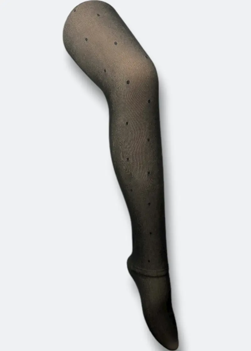 Collant polaire noir à pois