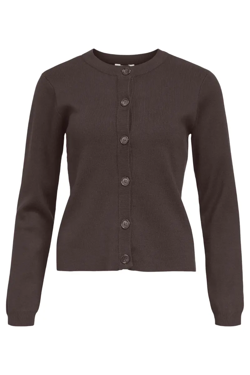 Object - Objester Sli L/S Knit Cardigan - 4872267 Seal Brown