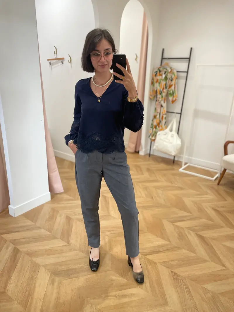 Pantalon tailleur Objlisa - Bering sea - OBJECT